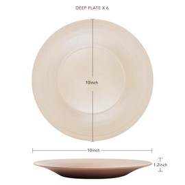 greenandlife 10inch/6pcs Dishwasher & Microwave Safe Wheat Straw Plates, Alternative for Plastic Plates, Lightweight Reusable Unbreakable Dinner Plates, Non-toxin, BPA Free for Kids Adults