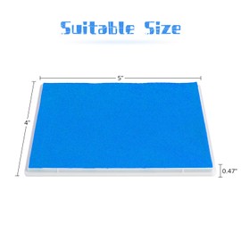 Ancwzoz Ink Pad, 5x4'' Washable Non-Toxic Ink Stamp Pad for Baby Footprint Handprint, Sky Blue