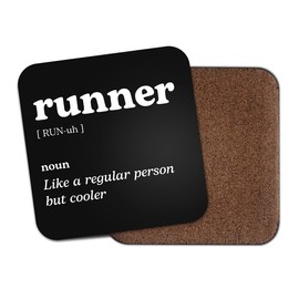 Runner Square Coaster - Running Sport Fan Dictionary Regular But Cooler Definition Funny Joke Hobby Men Women Kitchen Drink #82613