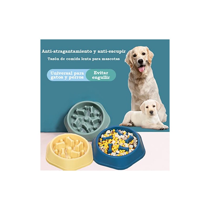 Perro de Comer Lento, Cuenco Antideslizante para Perros de Comida