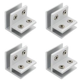 4PCS Glass Clamp, Heavy Duty Aluminum Alloy Glass Bracket, TTZEZE Glass Clips Adjustable Glass Shelf Brackets Wall Mounted Glass Holder Supports for Balustrade,Staircase,Handrail,Metal Casting