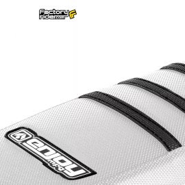Enjoy MFG 2006 2007 2008 2009 YAMAHA YZF 250  450 Gripper Seat Cover  White/Black RIBS #82