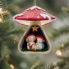 The Bridge Collection Mushroom Nativity Ornament - 4" Resin Holy
