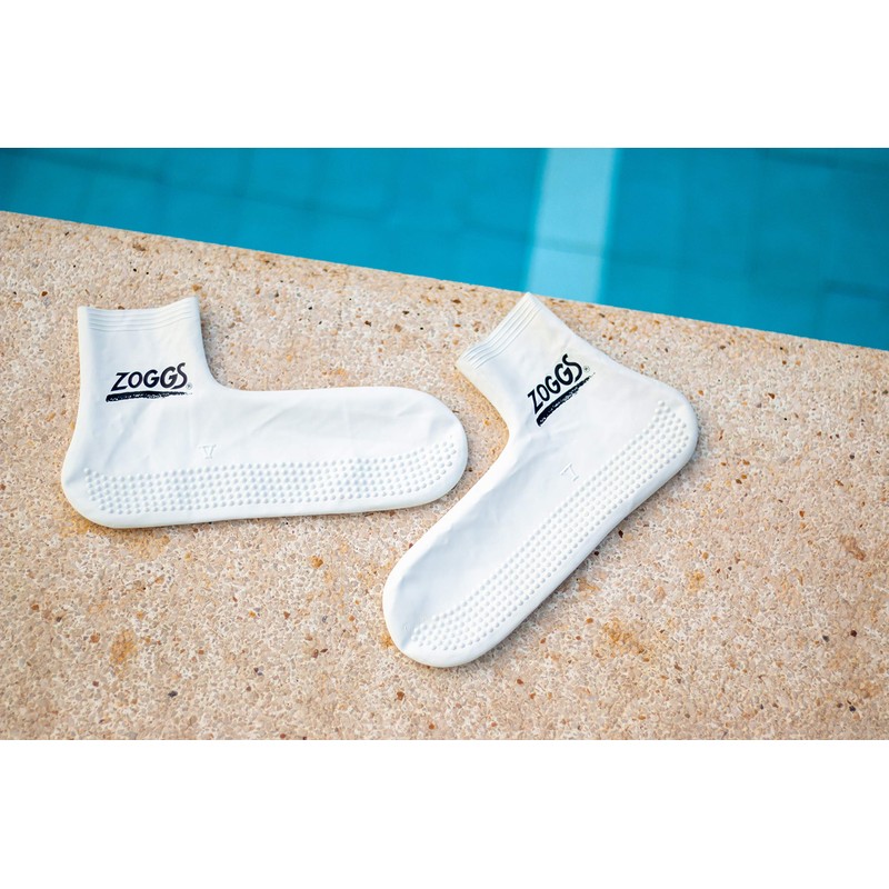 Zoggs Unisex Latex Pool Socks, White or Navy, 10-13