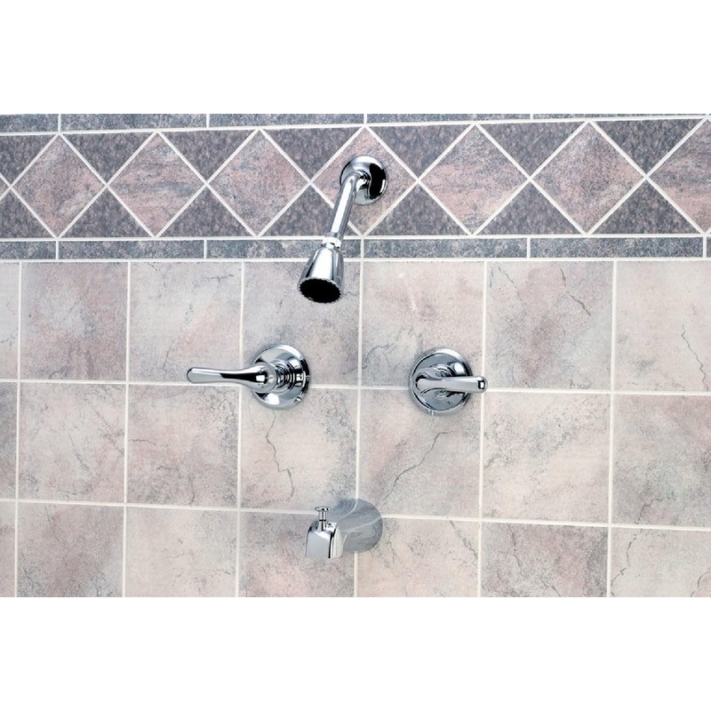 GLOBE UNION F2014501CP-JPA1 2-Metal Lever Handle Chrome Tub/Shower Faucet