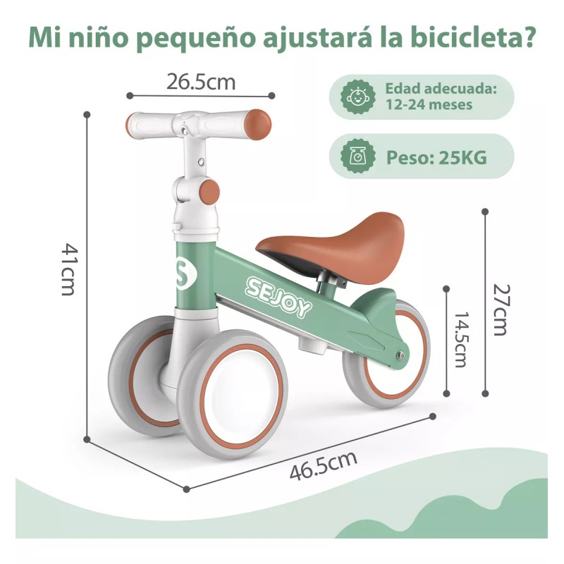 Sejoy BALBI-002 Mini Bici Bebe Bicicleta De Equilibrio Asiento Ajustable