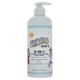 Suavecito- Champú, acondicionador y gel de baño 3 en 1 para niños, aroma a leche y miel, botella con bomba de 16 oz, clínicamente probado