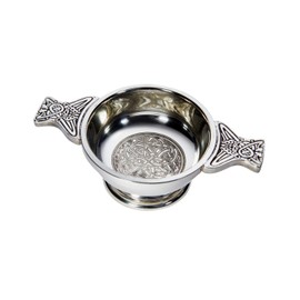 Wentworth Pewter - Celtic Circle Pewter Quaich Whisky Tasting Bowl Loving Cup Burns Night (Small)