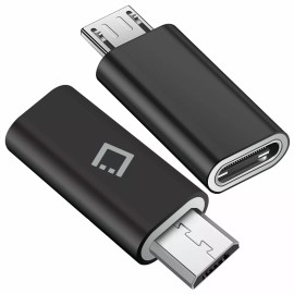 Cellet Micro USB to USB Type C Adapter Connector by Cellet – 3 Piece - Black