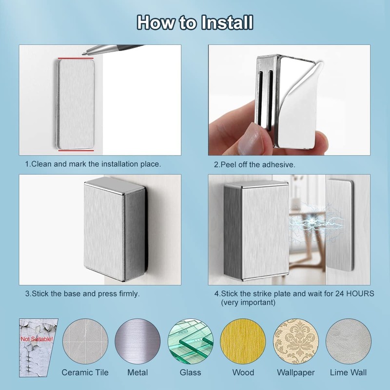 Magnetic Door Catch AOSITE 6 Pack 17LB Magnetic Force Strong