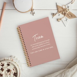 hold fizz Team Appreciation Gifts for Employees, Thank You Gifts for Coworkers Employees, Teamwork Gifts, Pink Hardcover Spiral Notebook 5.5x8.3