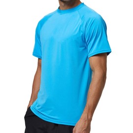 Arcweg Rashguard Men's Short-Sleeved UV Protection T-Shirt Elastic Quick-Drying Sun Shirt UPF 50 Tops Functional Shirt Fitness Shirt Rash Vest for Surfing Running Fishing Hiking M-3XL -