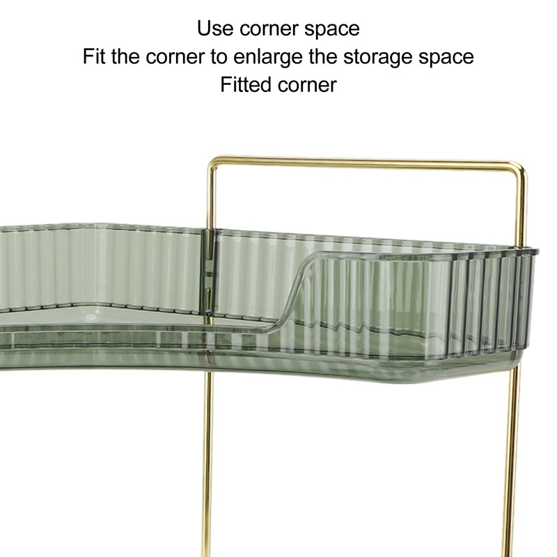 2 Tier Corner Bathroom Countertop Organizer Space Saving Easy Assembly