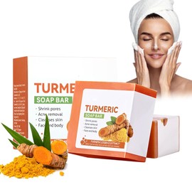 Kurkuma Seifen,Kurkuma Aufhellende Seife,Vitamin C Seifenstück,Entfernen Dunkler Flecken,Tiefenreinigung für Gesicht und Körper