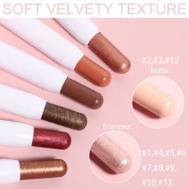 Eyeshadow Stick, Matte And Shimmer Cream Eyeshadow Pencil Crayon, Powder Metallic Shimmer Eyeshadow Stick, Matte Eyeshadow Waterproof Eye Shadow Stick High Pigments Eye Highlighter Stick (#07)