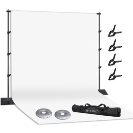 Photo Video Studio Photography 10 x 8.5ft Pipe and Drape Stand with 12 x10ft 100% Muslin White Backdrop Background Support System Kit,Clamp, Water Bag,Carry Bag