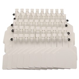 APlayfulBee 50Pcs Z Tags One-Piece Cattle Ear Tags TPU Blank Livestock Animal Identification for Cattle,Sheep Goat, Pig, Large Size (White), 1.92x1.67 inch