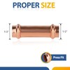 10-Pack GUOFIS Copper Press Fittings,1/2 Inch x 1/2 Inch Extended