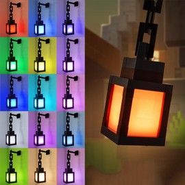 Yevheniy Pixelated Lantern Night Light, 16 Colors LED Mood Light Touch Switch & Remote Control, USB Rechargeable Wall Tabletop Table Lamp, Hanging Beside Lamp for Game Room Decor, Gifts for Boys