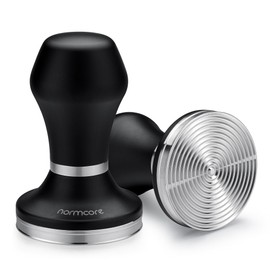 Normcore Espresso Tamper 58.5mm - Heavy Duty Handle Coffee Tamper Tamping Baristas - Interchangeable Tamper Base - 304 Stainless Steel Ripple Base