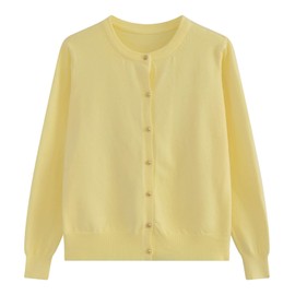 Ruixi Women's Cardigan, Long Sleeve, Solid, Spring, Cardigan, Knit, Washable, Office, Thin, Plain, Overlay, Office, Simple, Tight, Air Conditioning, Loose Fit, Spring, Summer, Autumn, Commuting to