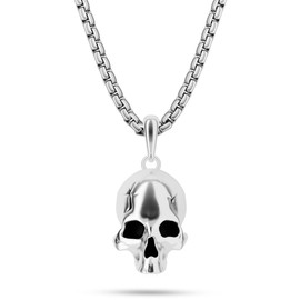 RTZN® Skull Necklace for Men – Premium Stainless Steel Skull Pendant for Men with 22" Chain + 2" Extension – Non-Tarnish, Waterproof, Mens Pendant Necklace – Designed for Bold Fearless Style