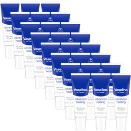 Vaseline Lip Therapy Advanced Healing Lip Balm Tube 24-Pack – White Petroleum Protectant, Moisturizer for Dry Lips, 0.35 Oz Ea