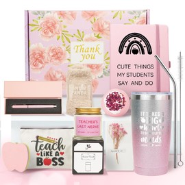 Best Teacher Appreciation Gifts for Women, Heartfelt Thank You Gifts from Students, Back to School, End of Year, Birthday, Christmas Gift Ready,20oz Insulated Tumbler Set with Straw