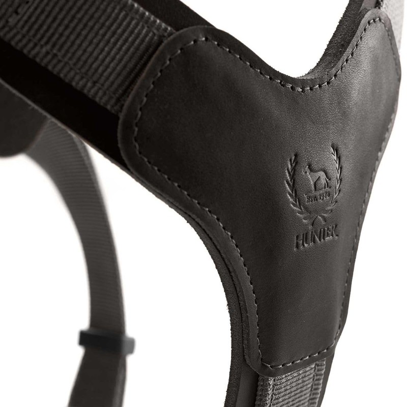 HUNTER AALBORG MIXED Dog Harness Black / Grey Cowhide Leather