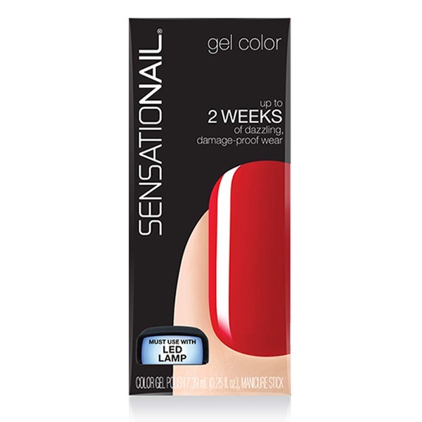 SensatioNail by Nailene Color Gel Polish, Scarlet Red, .25 fl oz by Jubujub