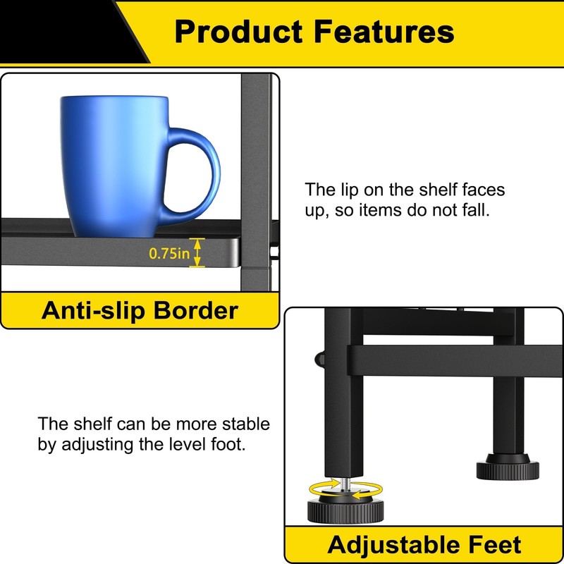 GIOTORENT 6-Wire Standing Storage Shelf for Bathroom Organizers and Storage