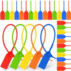 Nuanchu 500 Pcs Plastic Tamper Seals Zip Ties for Fire Extinguishers Blank Security Tags Disposable Self-Locking Signage Trailer Truck Seal Tie, 250mm Length (Multicolor)