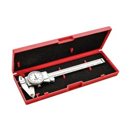 Starrett Dial Caliper with Adjustable Bezel and Fitted Case - White Face, 0-6" Range, -0.001" Accuracy, .001" Graduation - 3202-6