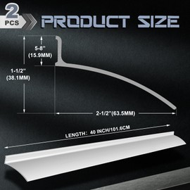 Hicarer 2 Pcs Anodized Aluminum Door Drip Cap Overall Height 1-1/2 Inches Overhead Rain Top Drip Edge Door and Window Rain Deflector Home Rain Drip Guard Door Top Weatherstrip (40 Inch)