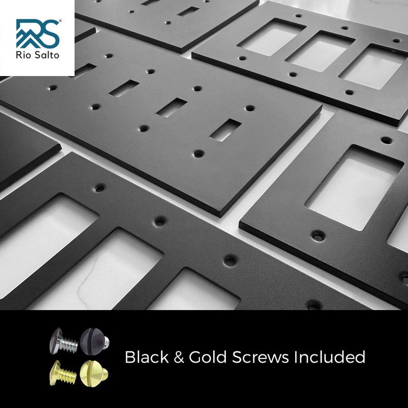 RIO SALTO Modern Metal Matte Black Toggle Light Switch Cover