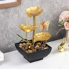 Water Fountain Indoor Metal Tabletop Fountain Waterfall 3-Tier Small Desk