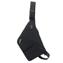 XSY Men's Shoulder Bag Women's Neck Bag Sports Shoulder Bag Travel Chest Bag Waterproof Black Grey Green, black