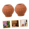 CAXUSD 2pc Mini Clay Pots Set Handmade Flower Pots for