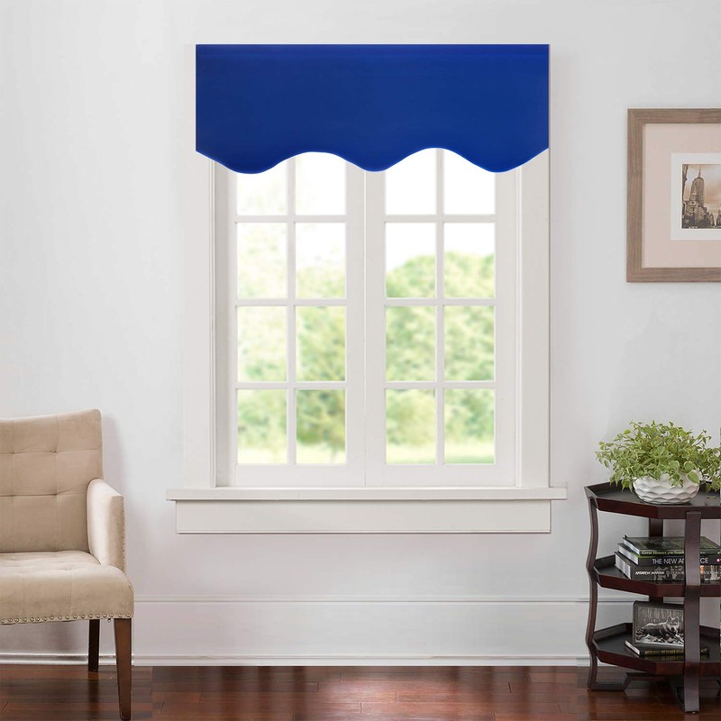 Aquazolax Rod Pocket Scalloped Valances for Windows Blackout Drapery Solid