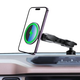 Phone Mount Holder for Ford Bronco 2021 2022 2023 2024 2025 2/4 Door,Magnetic Wireless Charging,Magsafe Charger for Ford Bronco, for Ford Bronco Accessories with 5-Foot Cable (Not for Bronco Sport)