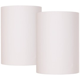 Set of 2 Tall Drum Lamp Shades White Small 8" Top x 8" Bottom x 11" High Spider with Replacement Harp and Finial Fitting - Springcrest