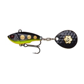 Savage Gear Fat Tail Spin Sinking Jig Spinner, Size/Weight/Colour: 5.5 cm/9 g/Black Magic