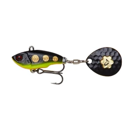 Savage Gear Fat Tail Spin Sinking Jig Spinner, Size/Weight/Colour: 5.5 cm/9 g/Black Magic