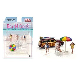 1 Beach Chaise and 1 Beach Umbrella) for 1/64 Scale Models by American Diorama"
