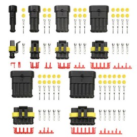 [Set of 108] Waterproof Connector Connector 1-6P Waterproof HID Sealed Wire Connector Car Connector Card Male & Female Waterproof Connectors Waterproof Electrical Terminals