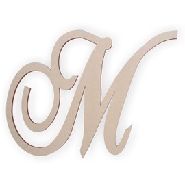 Jess and Jessica Cursive Wooden Letter M, for Front Door, for Above Crib, for Nursery