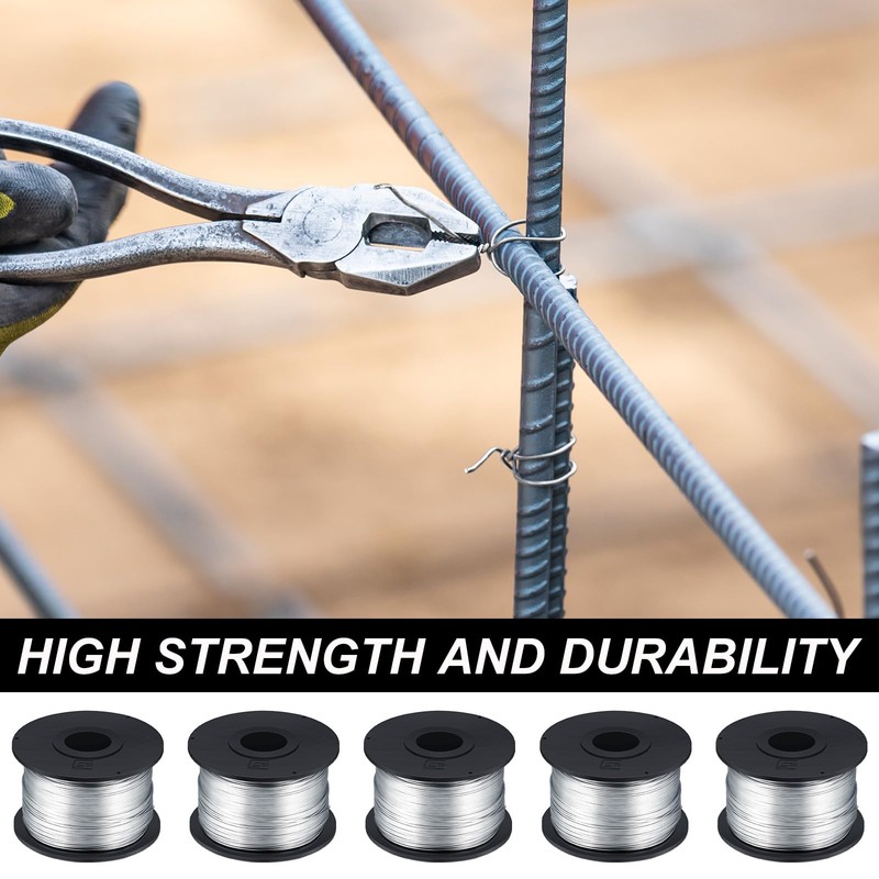Shimeyao 5 Rolls Rebar Tie Wire Tool 1/32" 0.8 mm