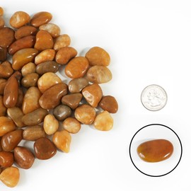 StoneCreek 24 LBS River Rocks(2 x 12 LBS Bags), Large Size, Decorative Garden Stones for Plant Landscaping, Polished Gravel Filler Pebbles for Home Decoration, Vases, Succulents(Pale Yellow Pebbles)