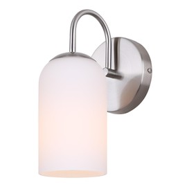 Novalee 1-Light Vanity Fixture – Brushed Nickel, Flat Opal Glass, Contemporary & Transitional Bathroom Light Fixture