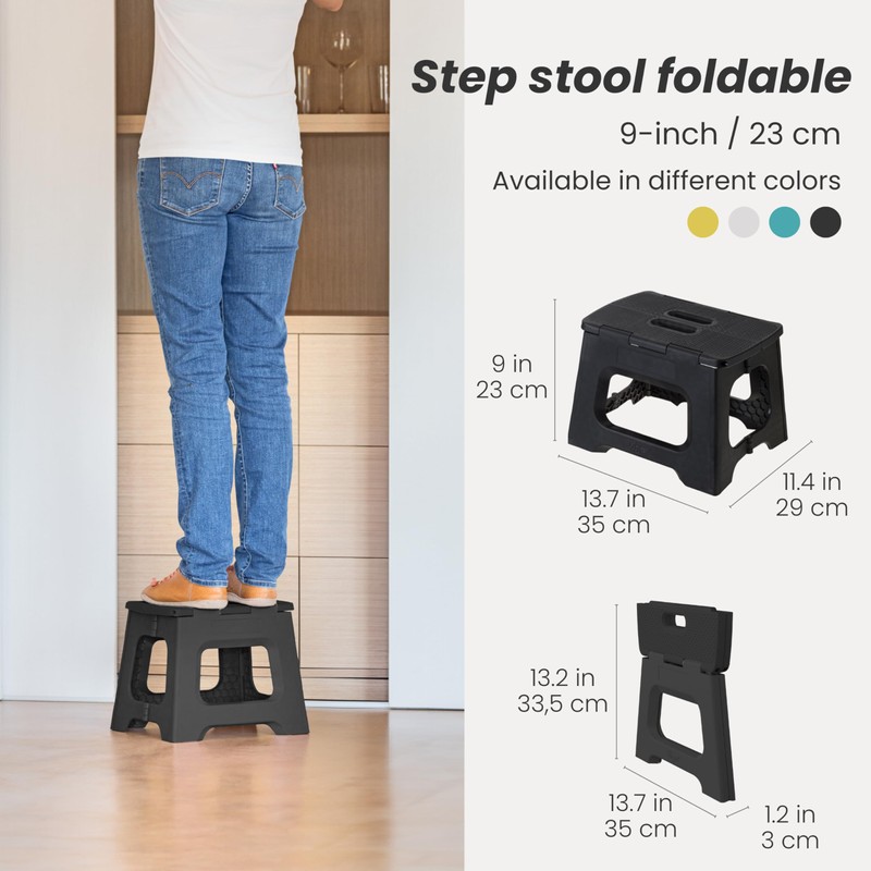 Vigar Compact Step Stool Foldable, 9-inch Step Stools for Adults